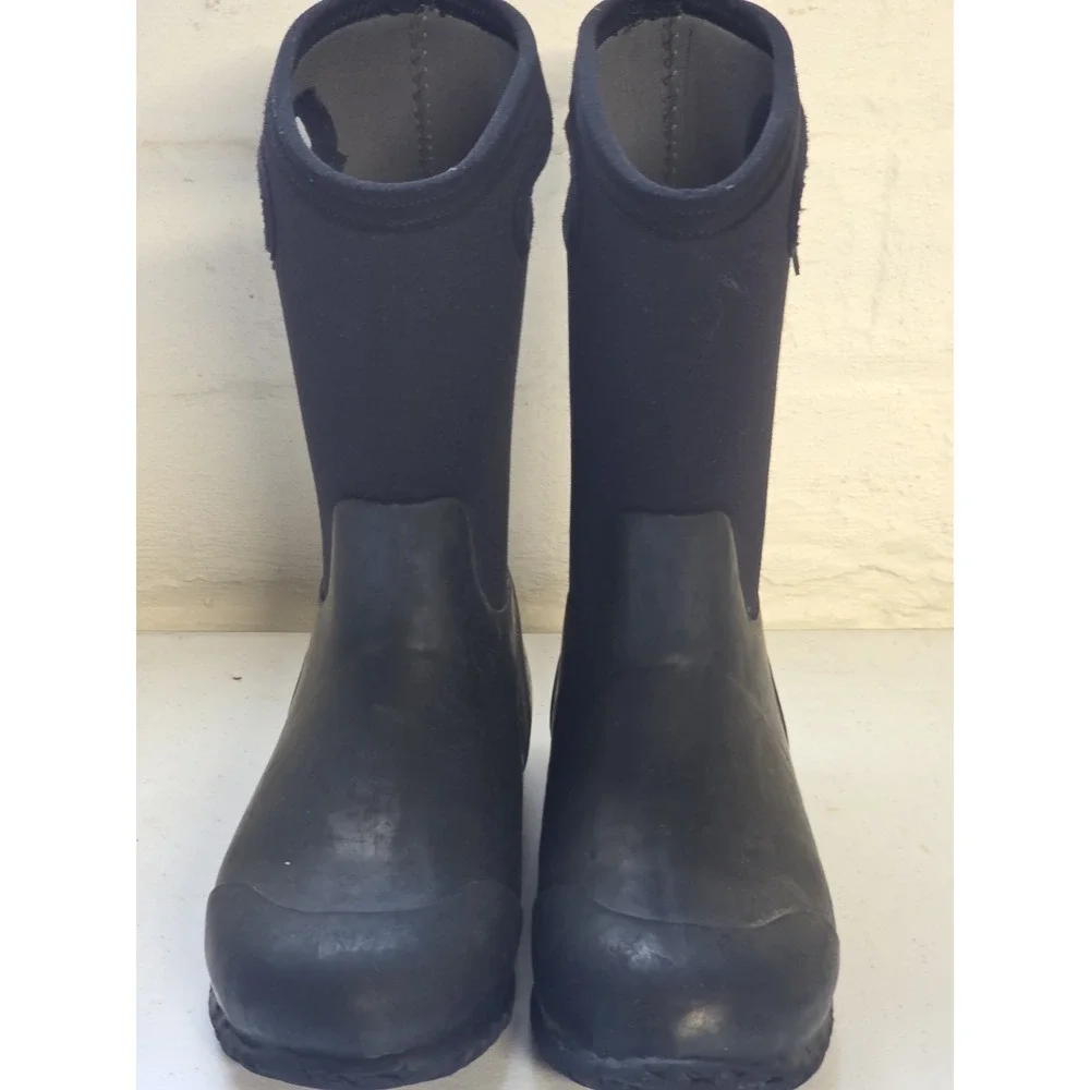 Bogs Kids Size 3 Black Neoprene Rubber Insulated Waterproof Rain Boots Gorpcore
